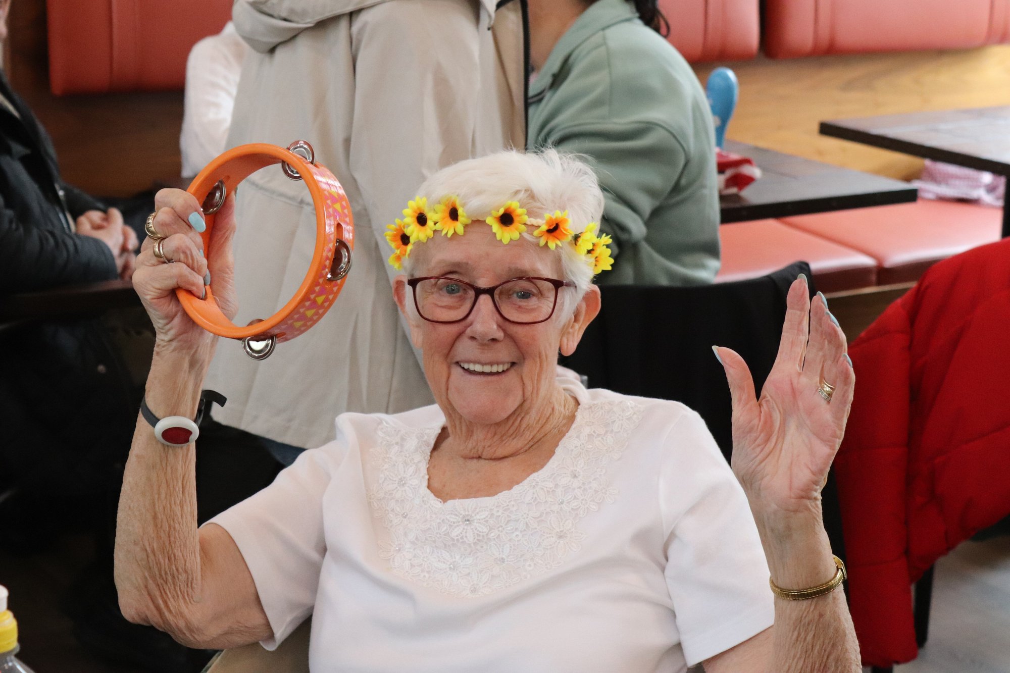 Older tenant during an activity at The Courtyards