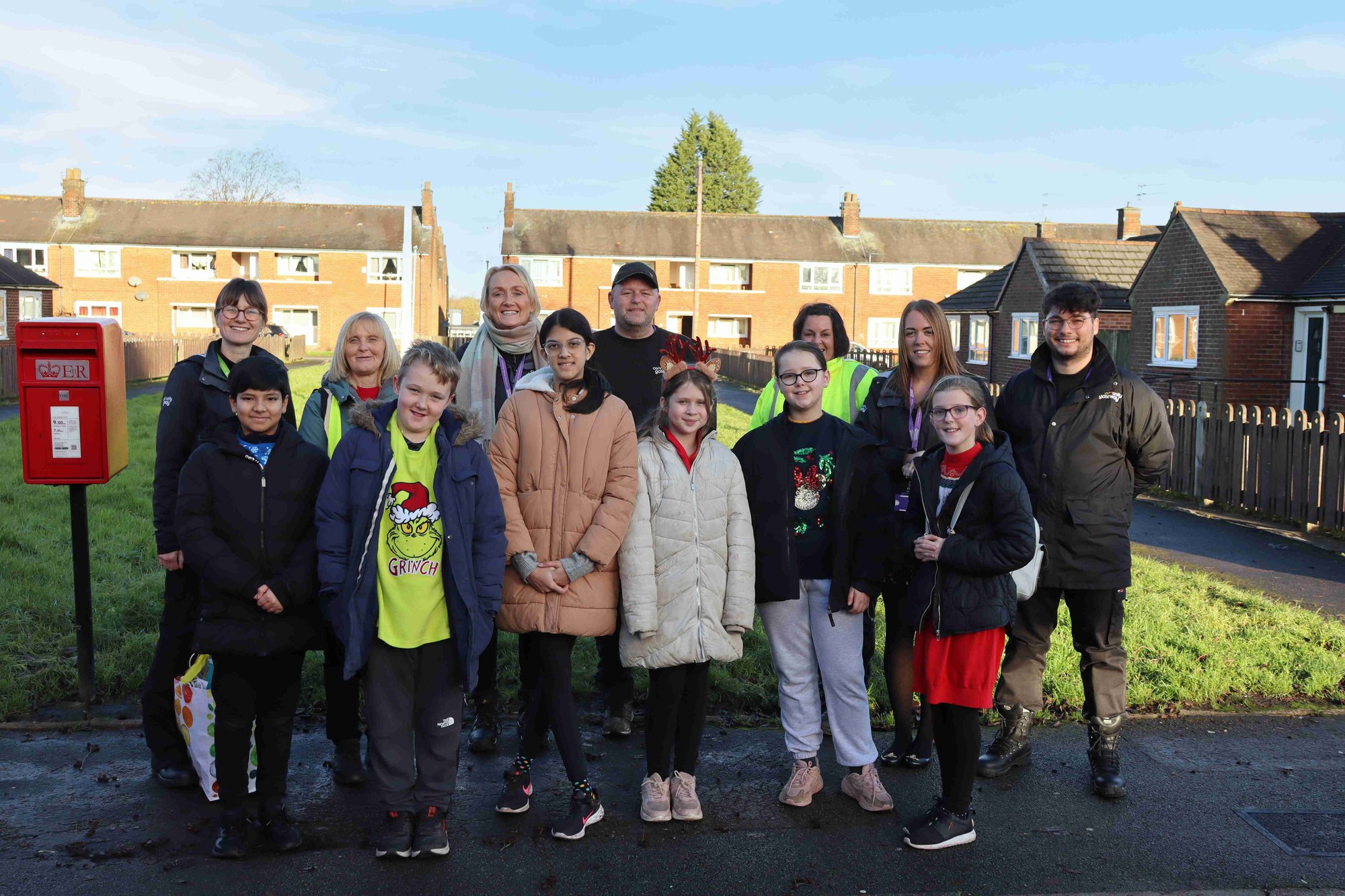 The team with Ashton Primary School student - dog fouling action day